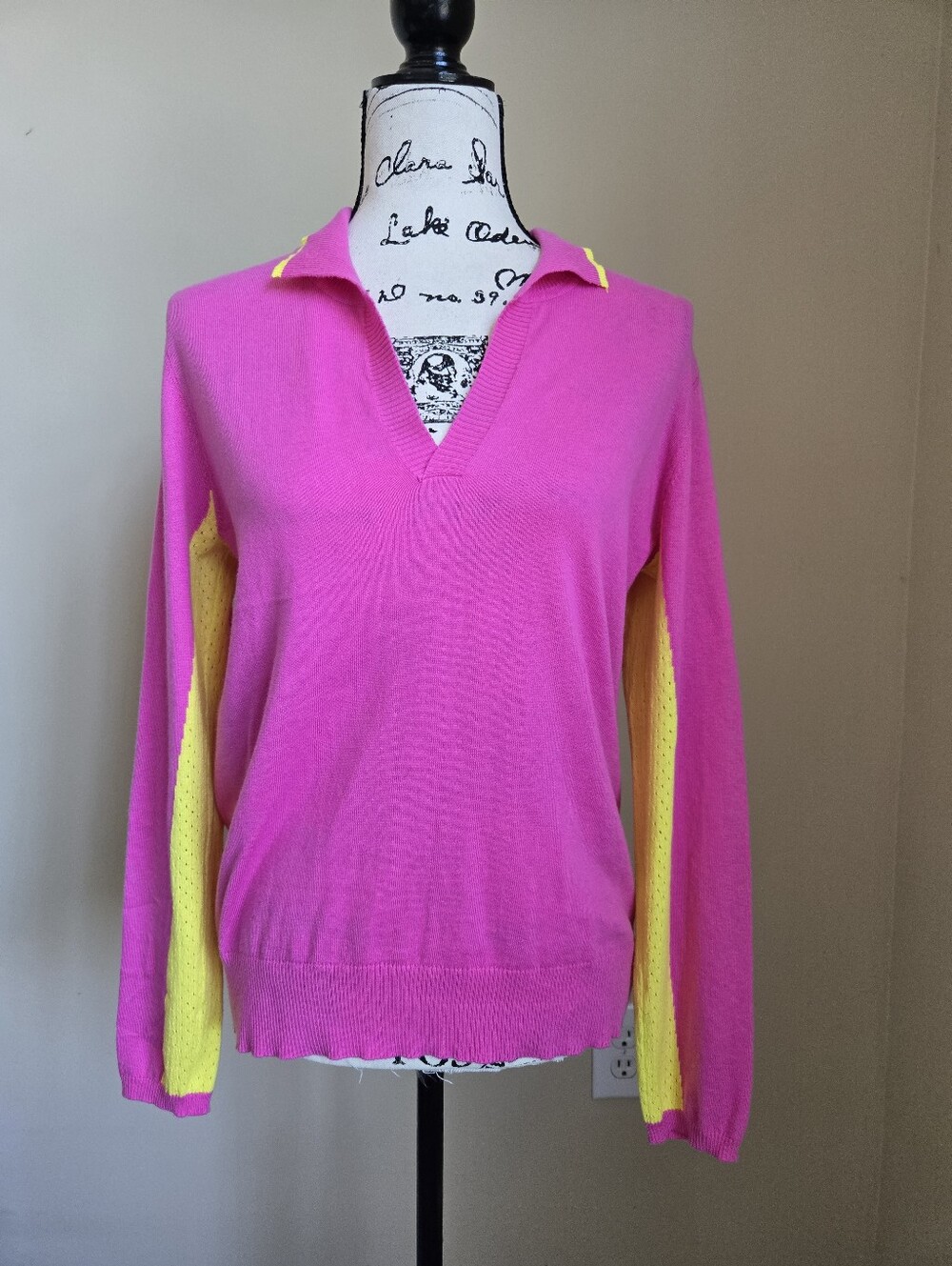 Pure Amici Silk Blend Sweater Womens L Pink Lightweight Collarex